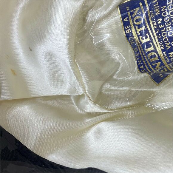 Pendleton Fedora Hat Grandpa Gray Navy Brown Plaid Virgin Wool Fitted Size 7-1/8 - Picture 7 of 16